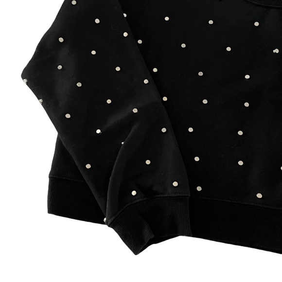Forever 21 Cropped Studded Sweatshirt Black Size Small - Picture 3 of 4